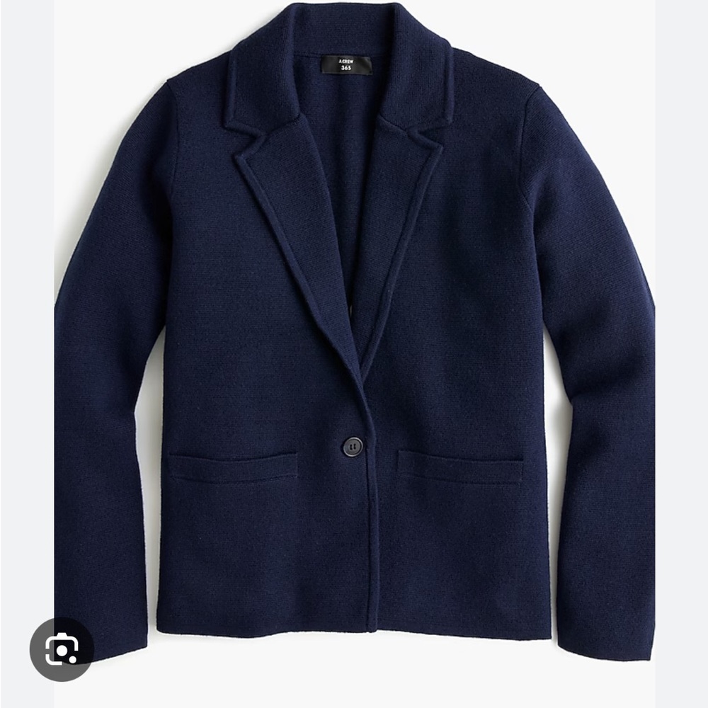 J. CREW Cropped single-button sweater-blazer